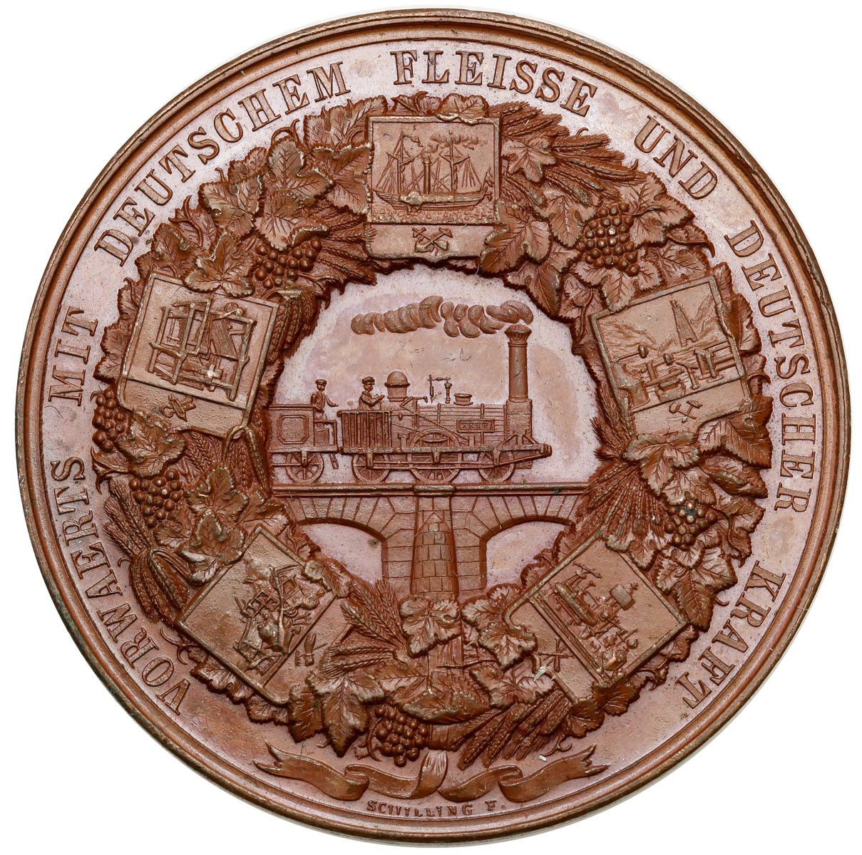 Niemcy, Prusy. Fryderyk Wilhelm IV. Medal Wystawa Rzemieślnicza, Berlin 1844, brąz